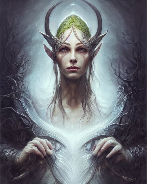 Lexica - Portrait, elven spellking of the first tree, stern expression ...