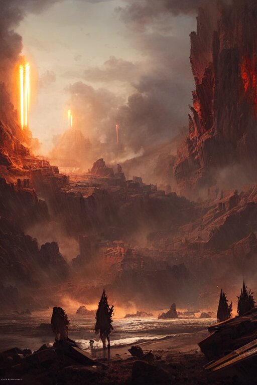 Lexica - A cinematic scene from the pyrrhic victory, concept art by ...