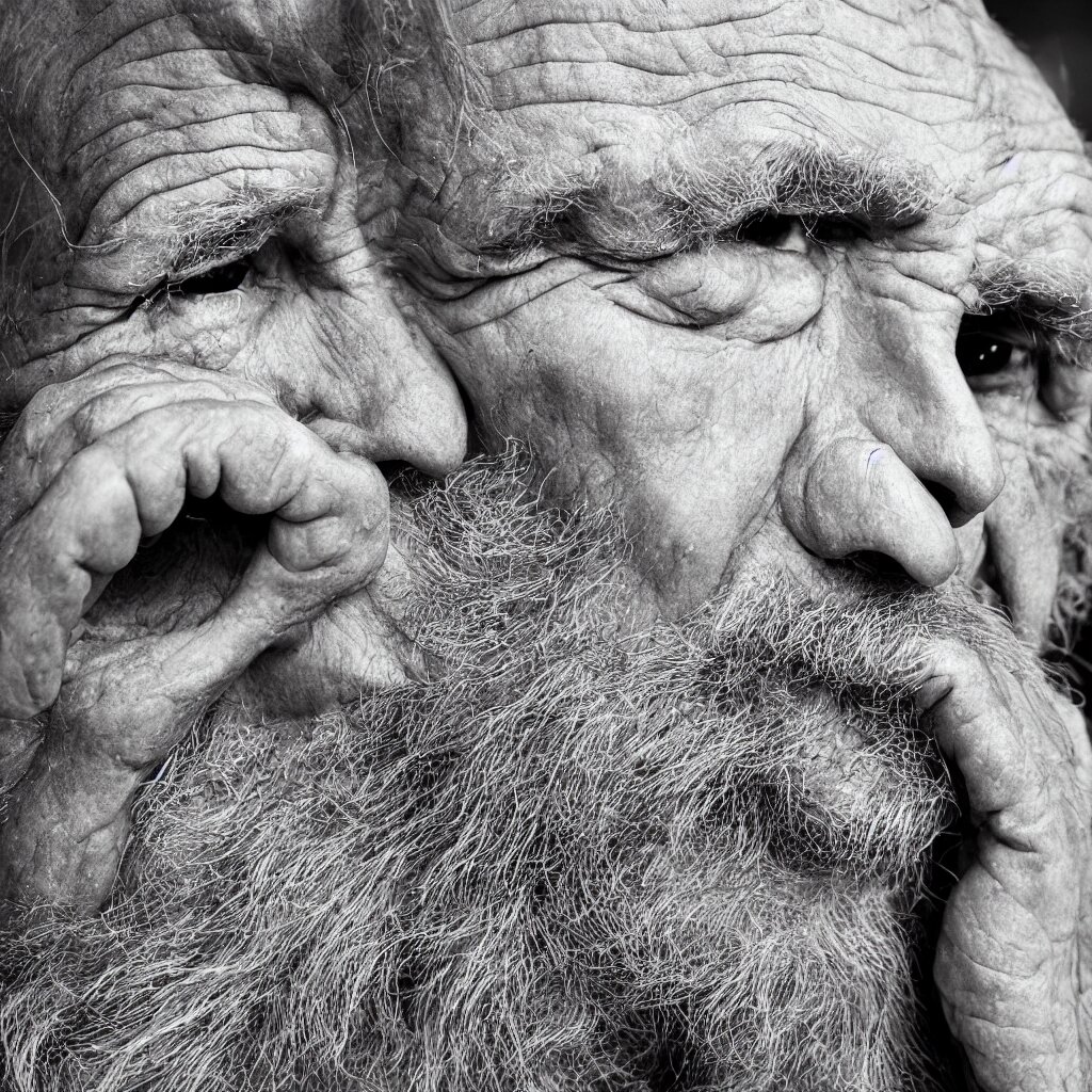 Lexica - An ancient man, extreme wrinkles, time weighs heavily, old ...