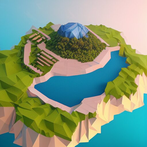 Lexica A Floating Island On An Ocean Isometric Art Low Poly Art