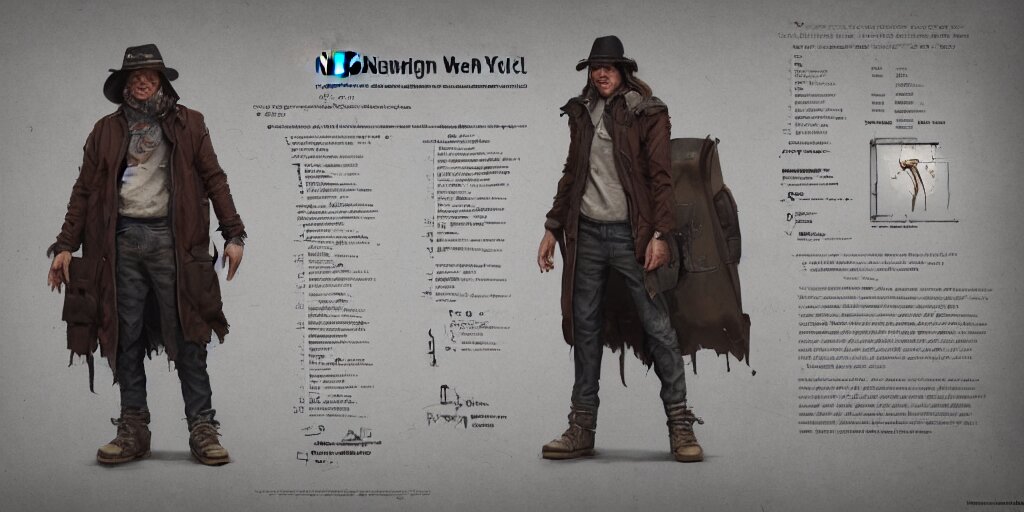 Lexica - Neil Young design, character sheet, 3d render, Greg Rutkowski ...