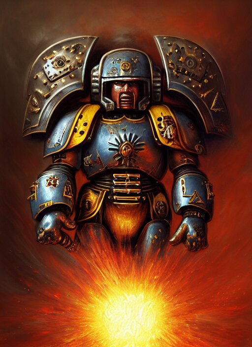 Lexica - Space marine with aztec armor, extremly detailed digital ...