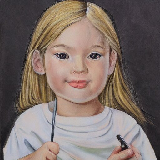 4-year-old-blonde-girl-with-iphone-colored-pencil-on-white-backg