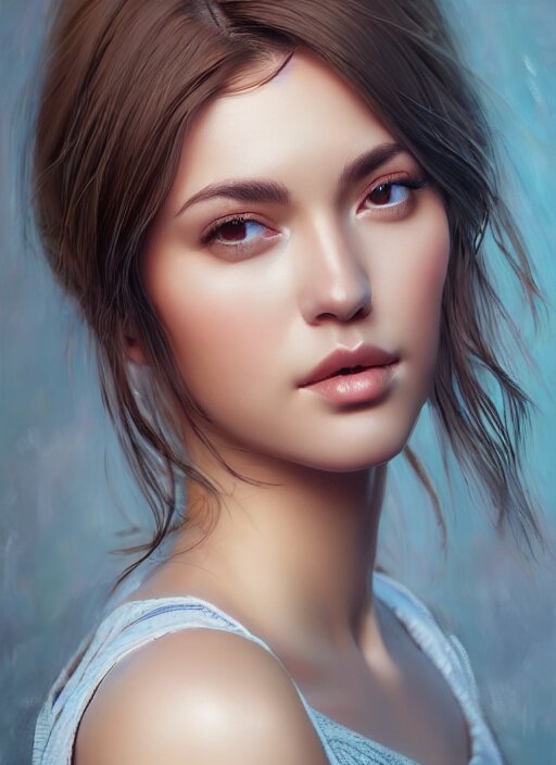 Lexica - Photo of a gorgeous young woman in the style of stefan kostic ...