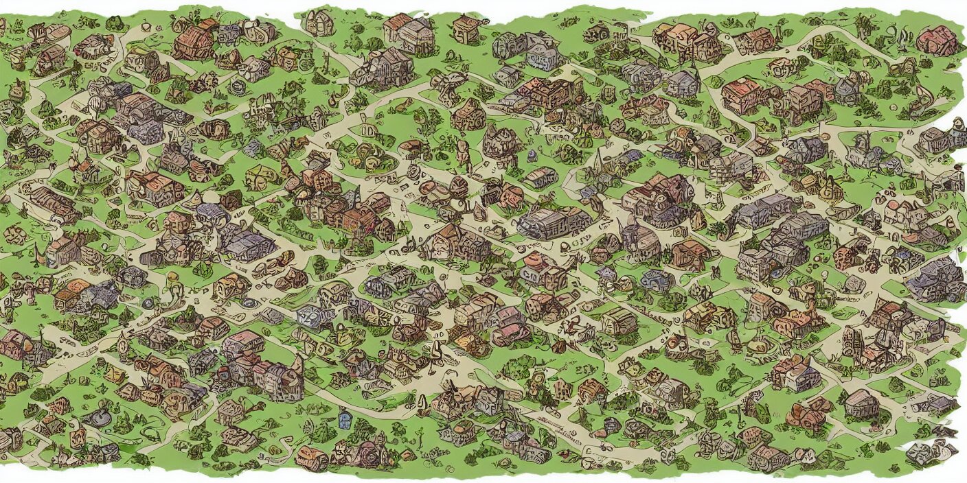 Lexica - A rpg map with random colored regions detailed, flat vivid ...