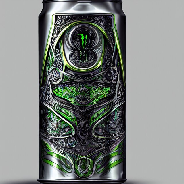 Lexica - Aluminian can of monster energy drink, intricate and very very ...