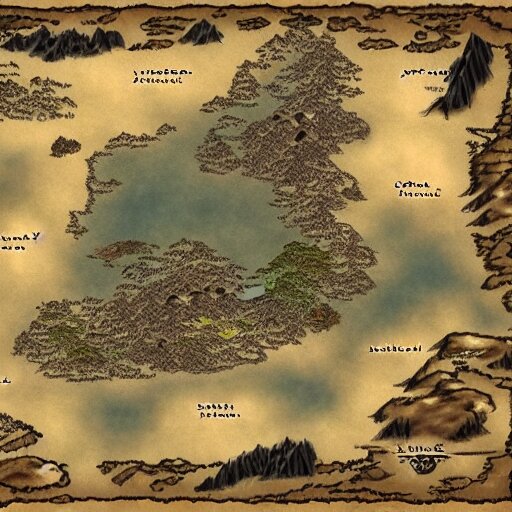 Lexica - Dnd world map, mountains, villages, rivers, oceans, islands