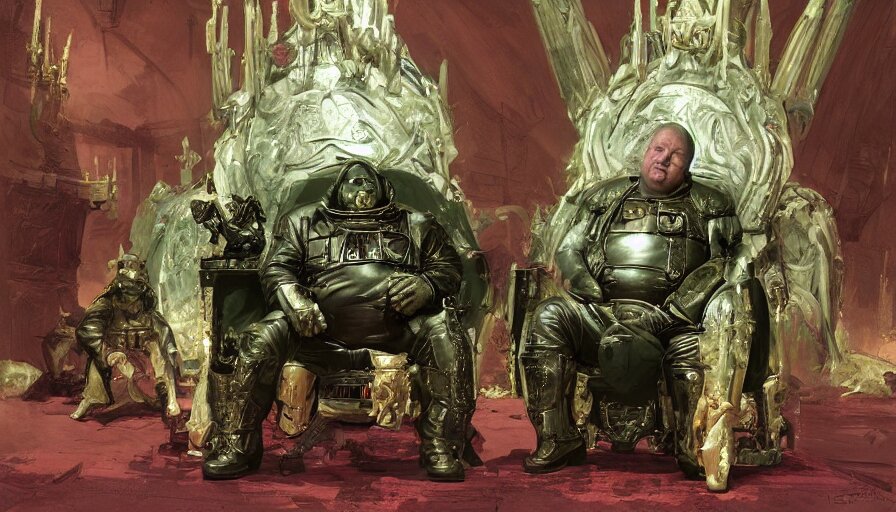 Lexica - Shaun ryder as baron harkonnen wearing a leather spacesuit and ...