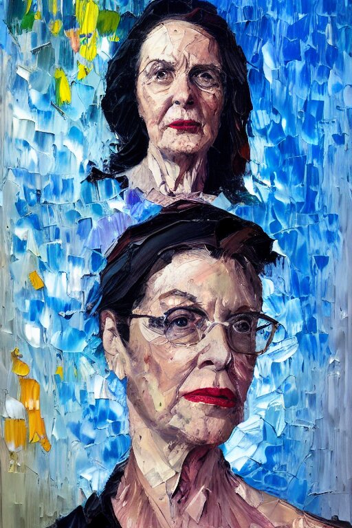 Lexica Palette knife oil painting portrait of dr. selma perrin is an