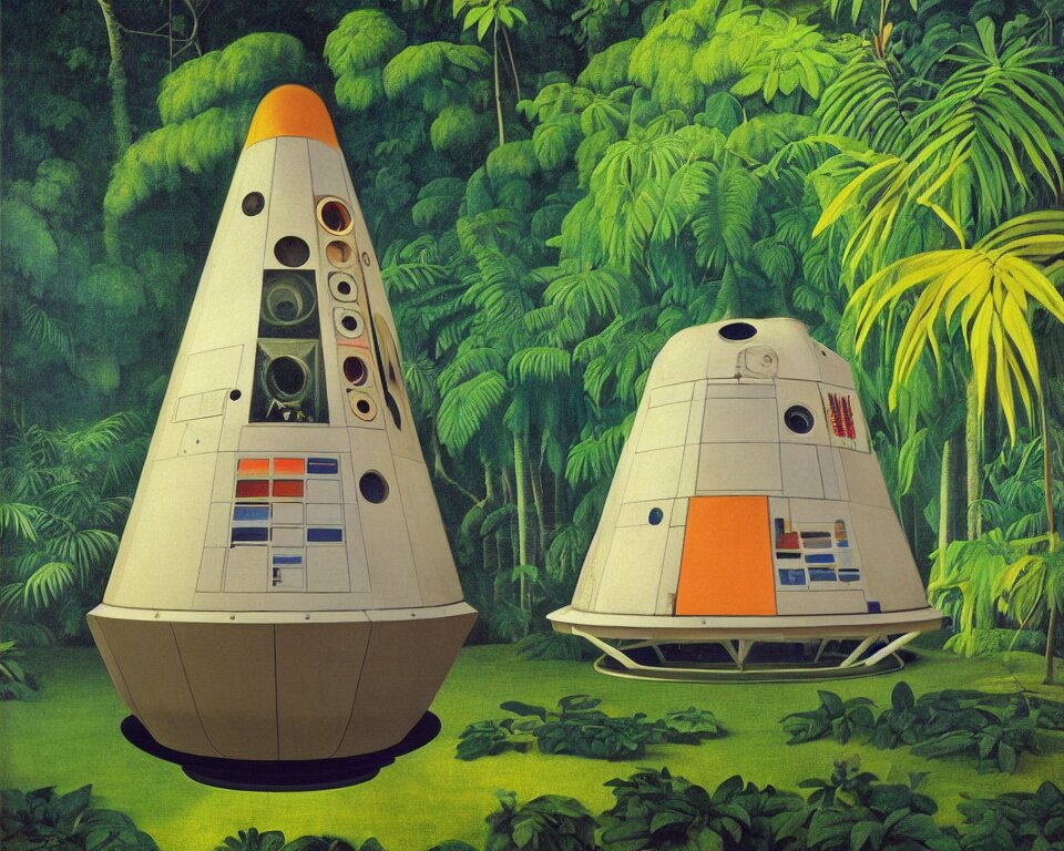 Lexica - An achingly beautiful print of an Apollo command module in the ...