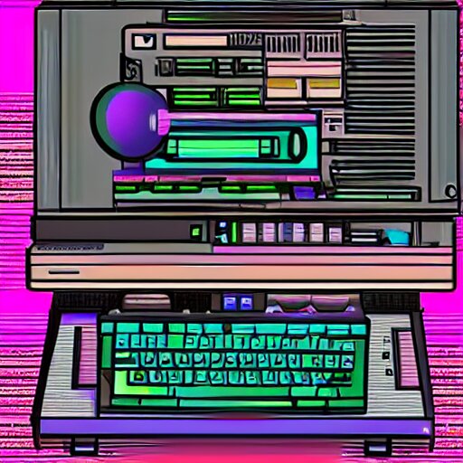 Lexica - A computer from the 9 0 s in the style of vaporwave