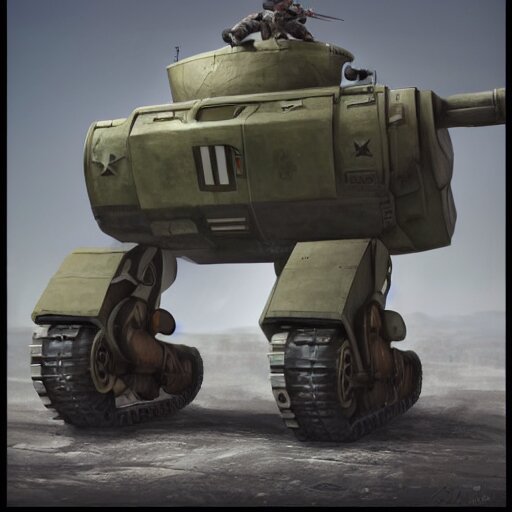 Lexica - A concept art of a world War 2 warmech with a sherman tank ...