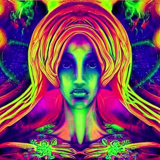 “photo of a beautiful extraterrestrial woman goddess, psychedeli ...