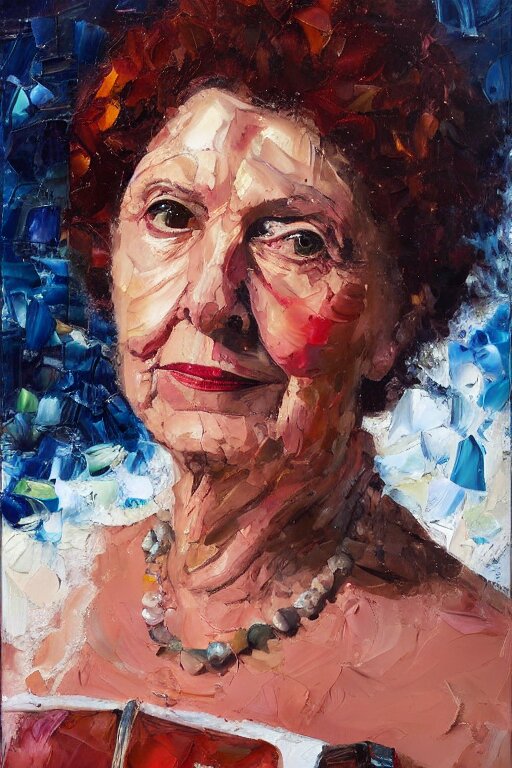 Lexica Palette knife oil painting portrait of dr. selma perrin is an