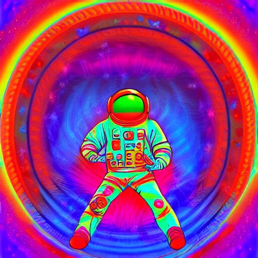 Lexica - Psychedelic astronaut floating in space, very colorful ...