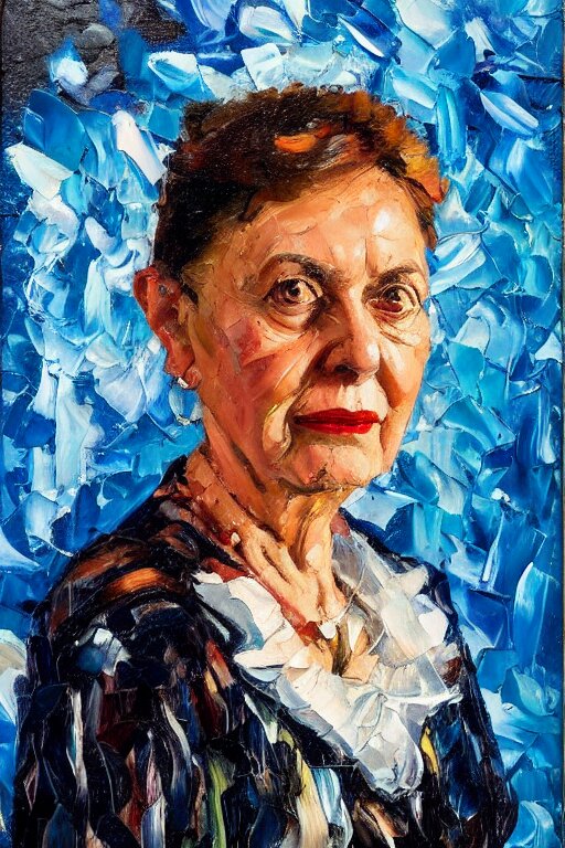 Lexica Palette knife oil painting portrait of dr. selma perrin is an