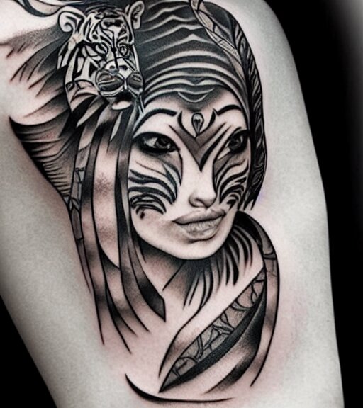 tiger headdress tattoo