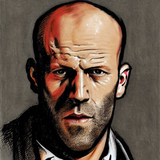 Lexica - Aquatint portrait Detective Sergeant Jason Statham wearing a ...