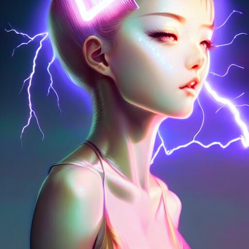 Lexica - Cute girl electrocuted, sparks, lightning, occlusion shadow ...