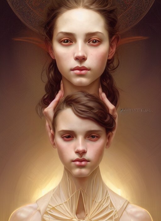 Lexica - Symmetry!! portrait of young woman cursed with ever ...