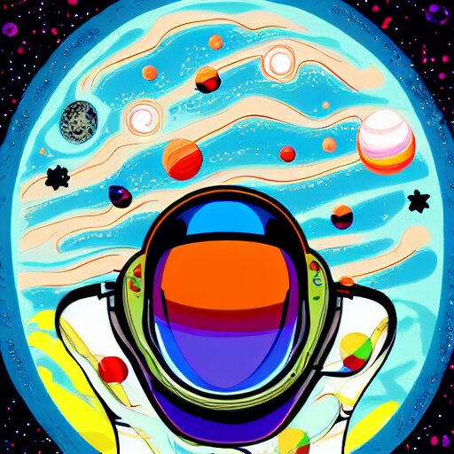 Lexica - Psychedelic astronaut floating in space, very colorful ...