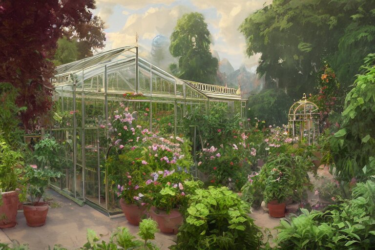 Lexica - Weed greenhouse, rococo style, greek architecture, green ...