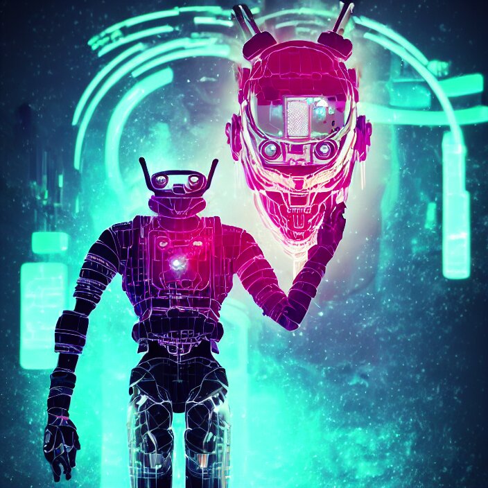 Lexica - Cyber punk, android cannon mindar from japan, oni mask, 3 d ...