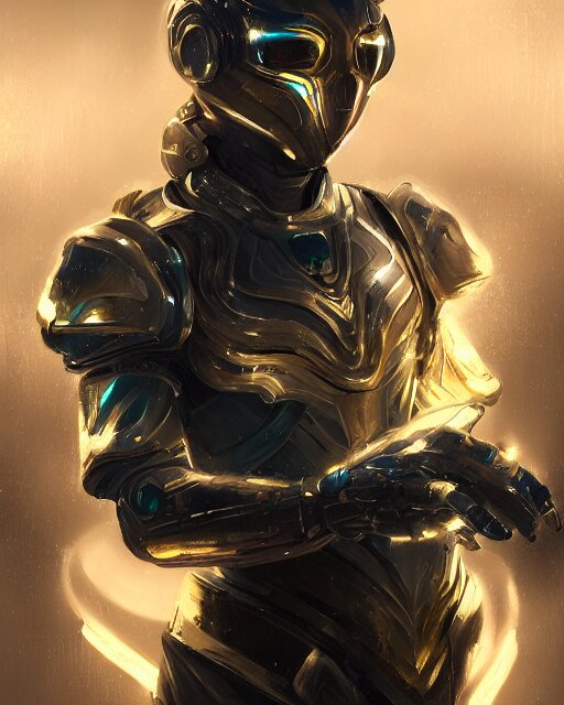 Lexica - Portrait of handsome guy in cyber armor, dreamy and ethereal ...