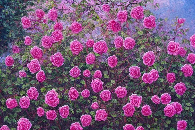Lexica - Where the wild roses grow, intricate highly detailed oil painting