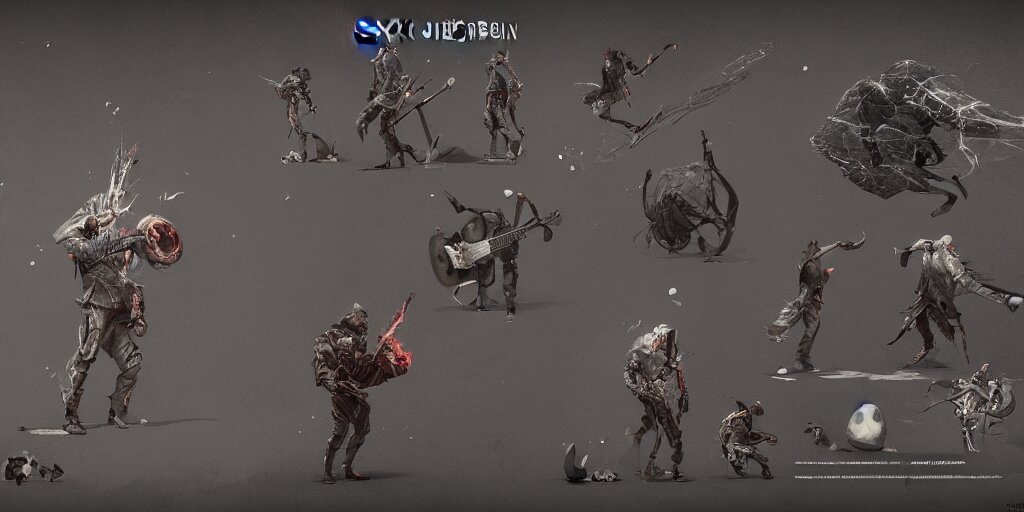 Lexica - Rock musician design, character sheet, 3d render, Greg ...