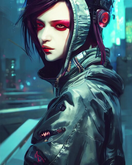 Lexica - Female rouge assassin, wearing cyberpunk intricate streetwear ...