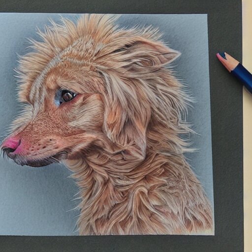 Colored pencil art on paper, Drui, highly detailed, artstation ...