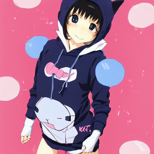 Panda hoodie 2024 anime girl