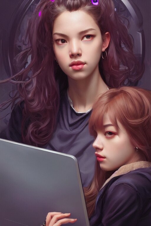 Lexica - Portrait of Lisa Blackpink as a computer hacker, highly ...