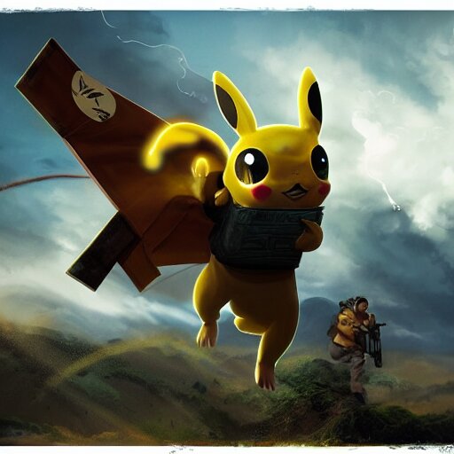 Lexica - Picachu firing a thunderbolt at the holy family from barcelona ...