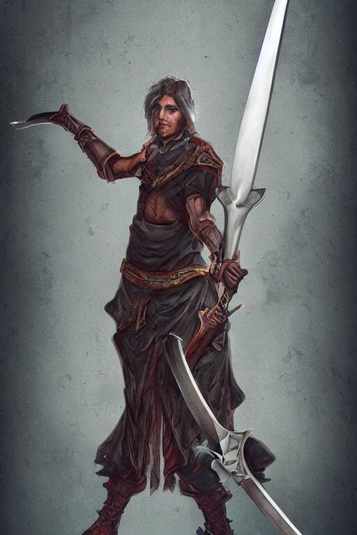 Lexica - Person holding comically large sword, 4 k, digital art ...
