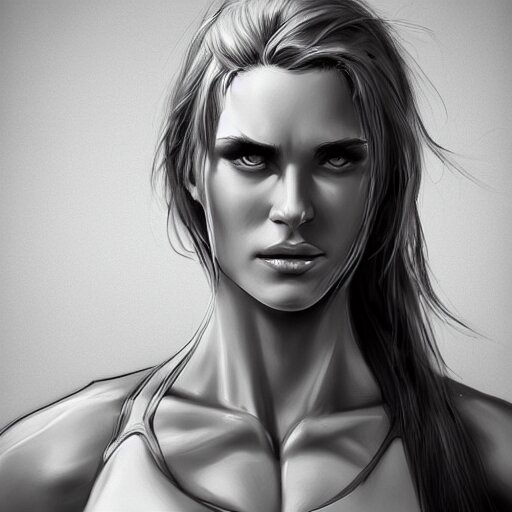 Lexica - Overly muscular giant superhuman female gigachad, grayscale, face  closeup, epic, digital, highly - detailed, artstation cgsociety