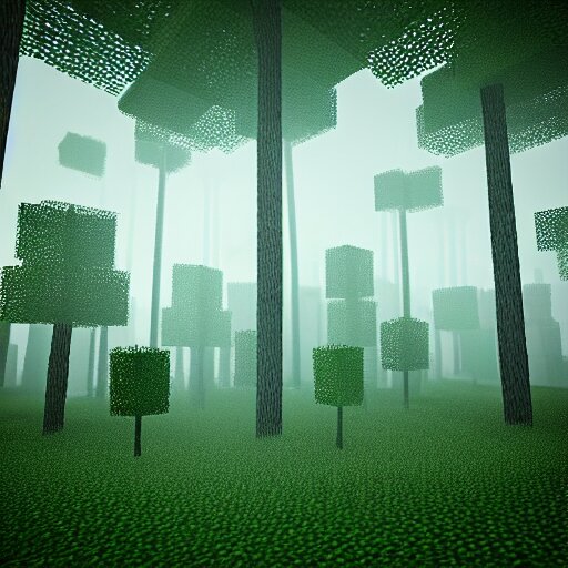 Lexica - Atmospheric render of a forest, minecraft, rendered with ...
