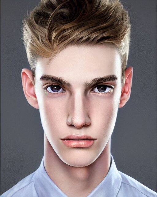 Lexica - Portrait of 1 5 - year - old boy, a tall, slender boy with a ...