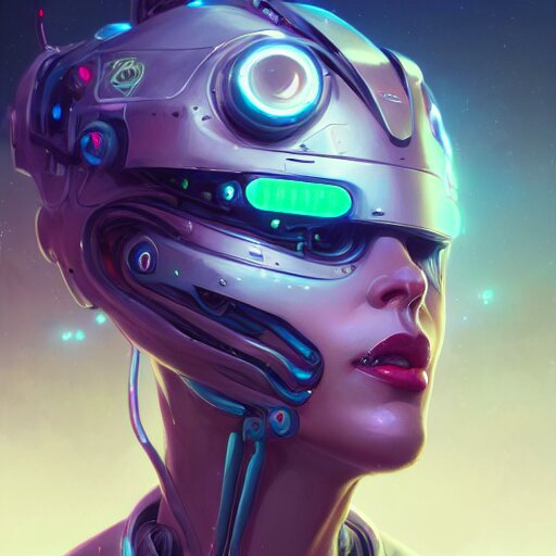 Lexica - Portrait of a beautiful cybernetic racecar driver, cyberpunk ...