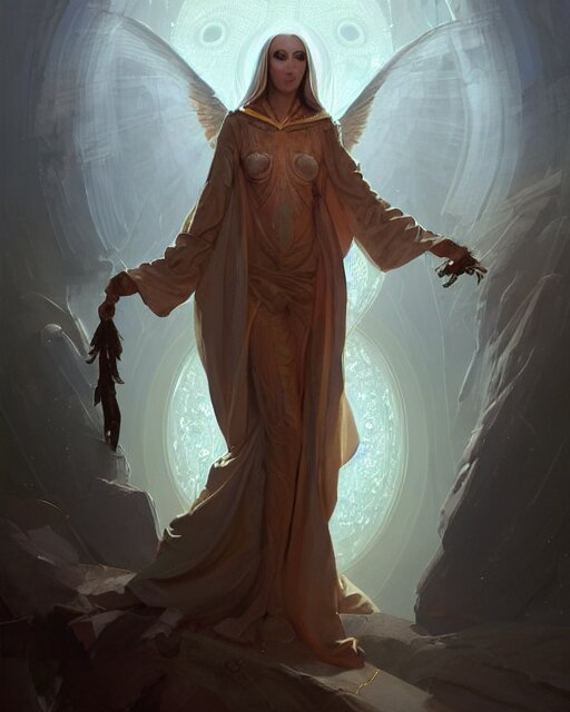 Lexica - Character portrait of an esoteric angel wearing robes, by ...