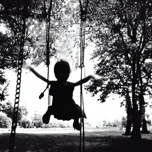 Lexica - Grunge disposable camera photo of a little girl on a swing ...