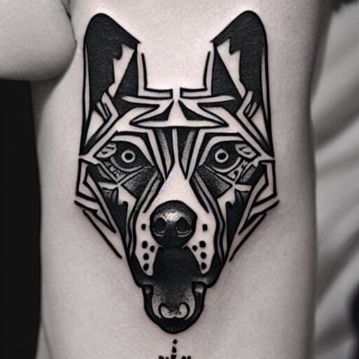 Lexica - Tattoo design, stencil, tattoo stencil, traditional, a world  famous tattoo of a geometric dog