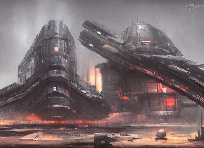 Lexica - Science fiction industrial hard science concept art, brutalist ...