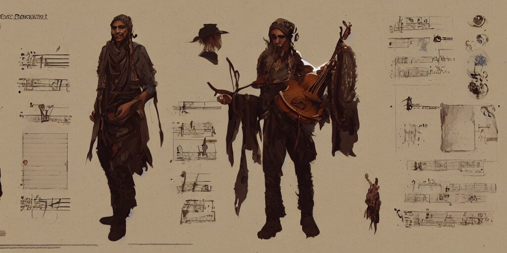 Lexica - Folk musician design, character sheet, Greg Rutkowski ...