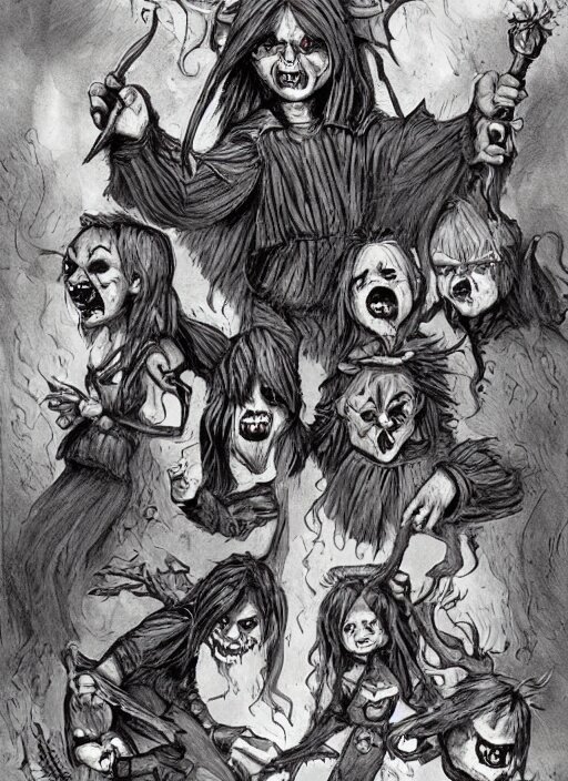 Lexica - Demonic munchkins possessed by the devil, in the style of brom
