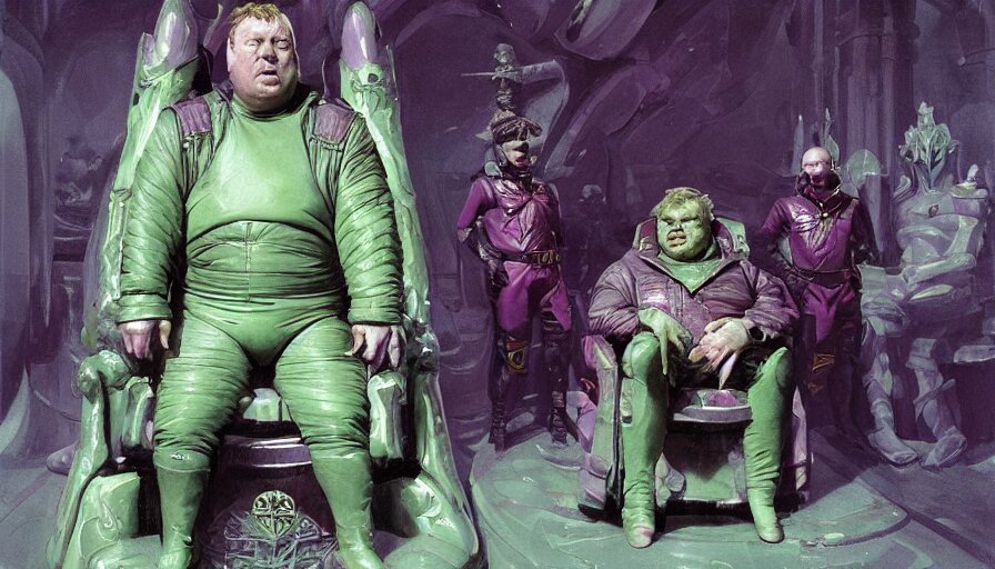 Lexica - Shaun ryder as baron harkonnen wearing a leather spacesuit and ...