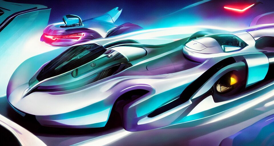 Lexica - Dream tron tesla light cycle race, hot wheels, overhead view ...