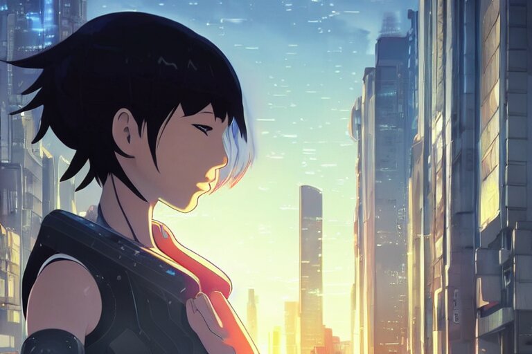 Lexica - Makoto shinkai. robotic android girl. futuristic cyberpunk ...