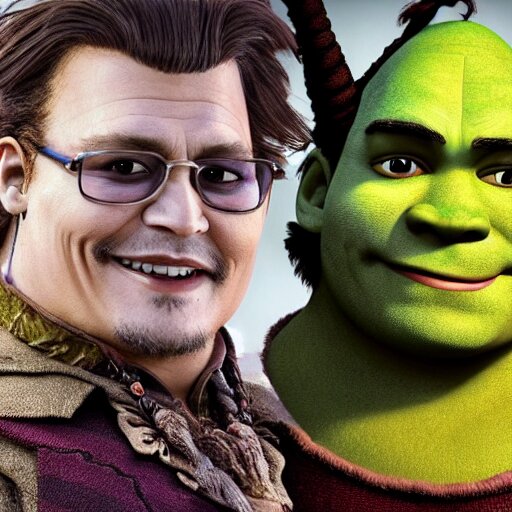 Lexica Johnny depp as shrek